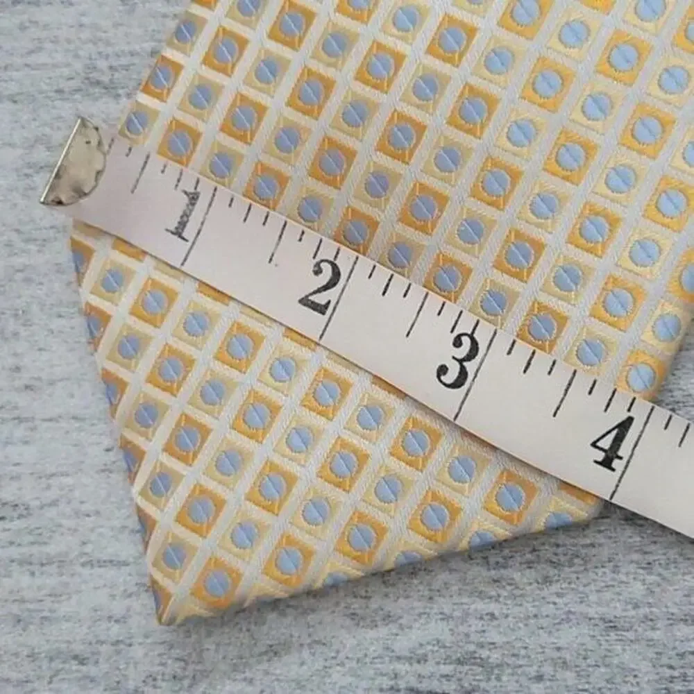 Umo Lorenzo Italy Yellow & Blue Geometric Men's Classic Necktie